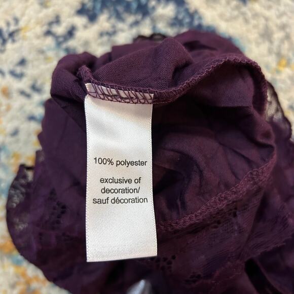 Maurices Crinkle Lace Cami Tank Purple Womens Medium Indie Layering Romantic - Picture 4 of 6